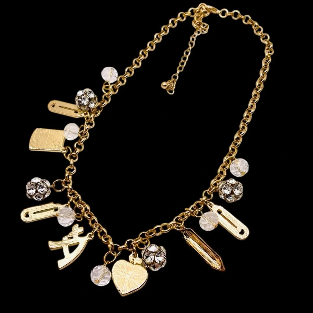 Fun Back to School Charm Necklace With Book Ruler Paper Perfect For Teachers - Picture 13 of 15